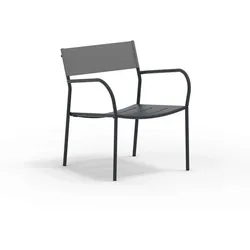 Vera Garten Loungesessel stapelbar Dunkelgrau Steel