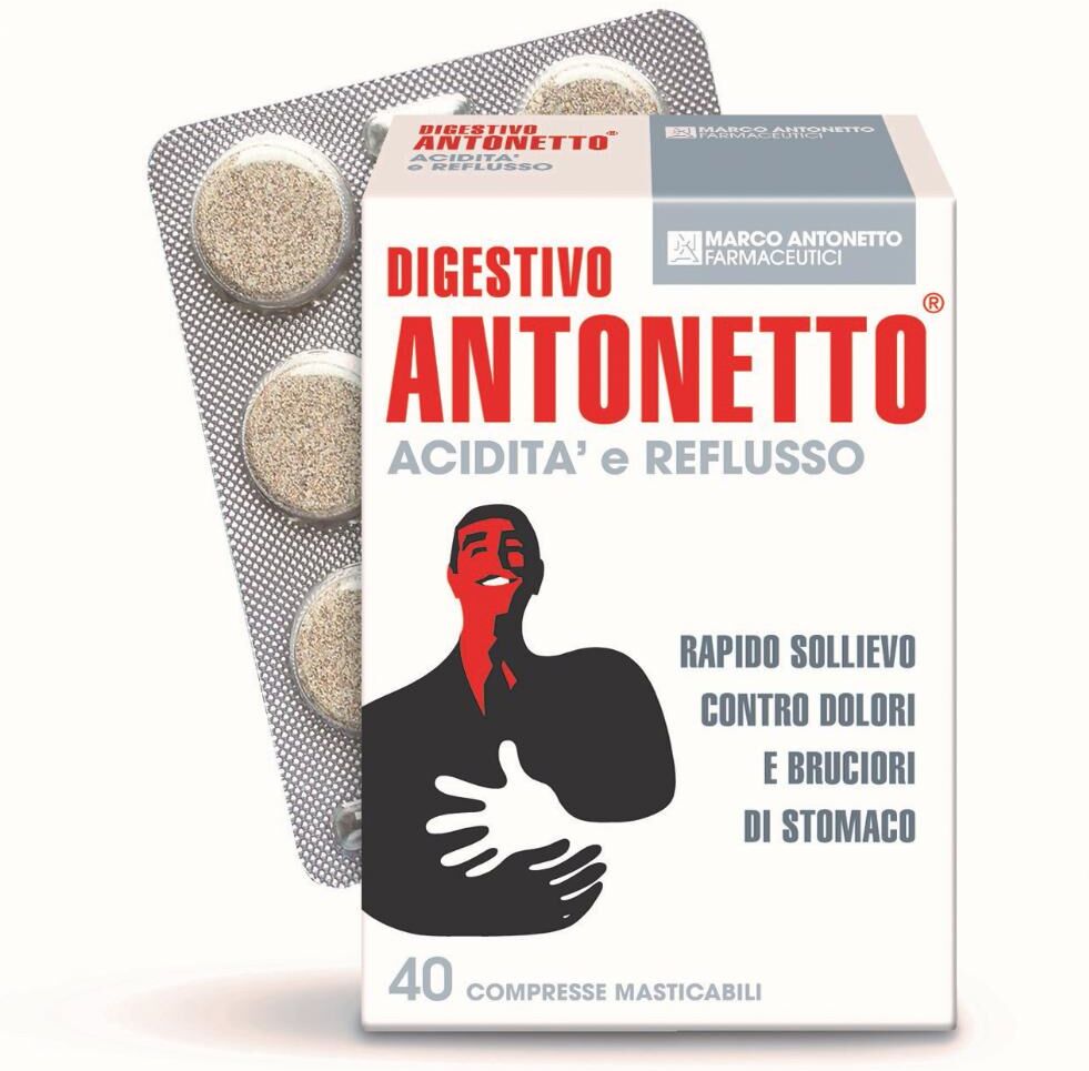 CHIESI ITALIA SpA Digestivo Antonetto Acidità e Reflusso 40 Compresse - Digestivo Antonetto