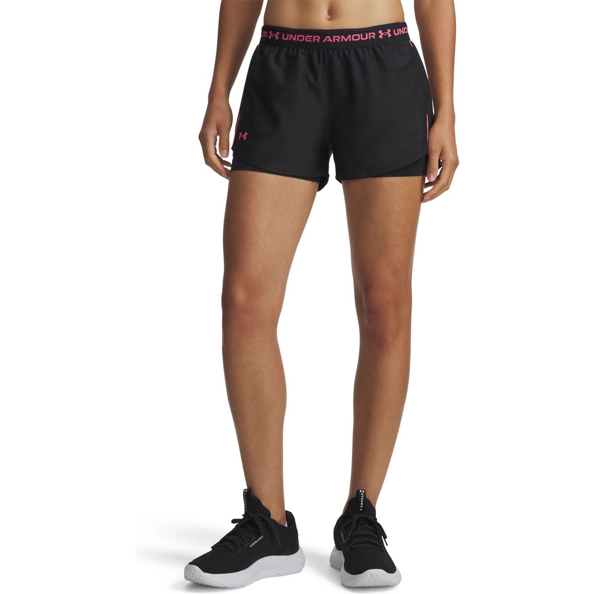 Under Armour Tech Play Up 2in1 Shorts black super pink (002) L 1389895-002-LG