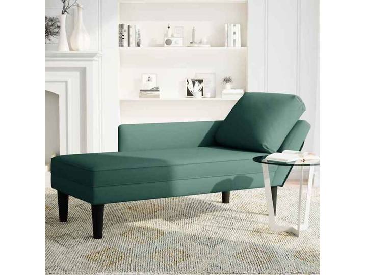 Promotion de Noël  Fauteuil long - SARAZYJ - 1 PC - et coussin et accoudoir droit - vert foncé velours FR1228