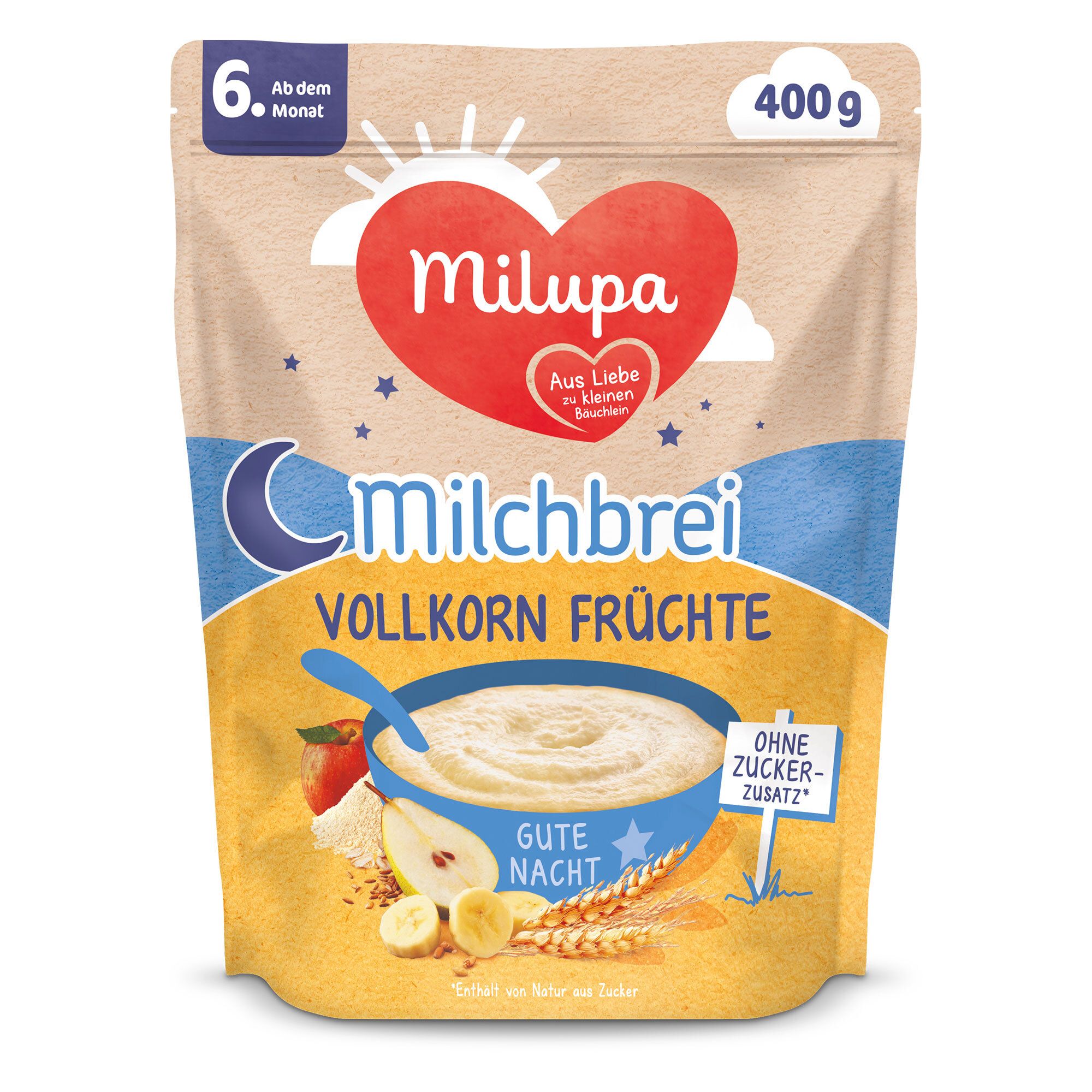 Milupa Gute Nacht Milchbrei Vollkorn Früchte 400 g Brei