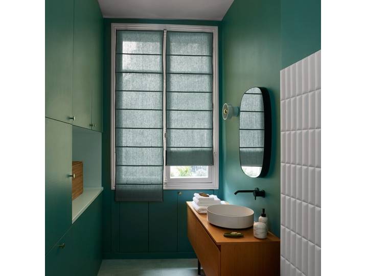 Store bateau en lin vert 120x220 cm