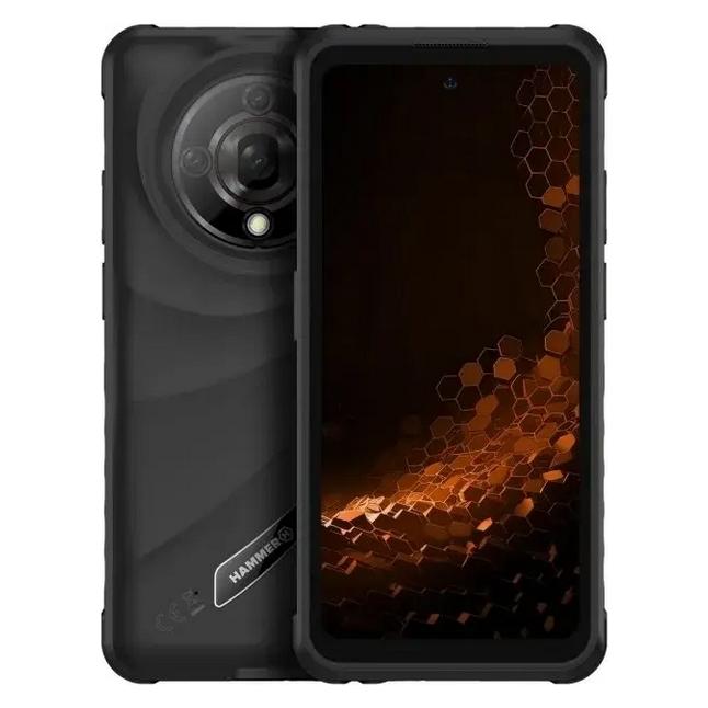 Hammer Stossfestes Android 14 Smartphone 6,56" Akku 6050mAh (128 GB, Schwarz, 6.56", Dual SIM, 4G) (TEL001058)