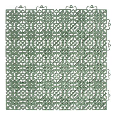 Kunststoff-Fliesen ANDIAMO "Terra Sol, Terrassenfliesen", grün, B:380mm L:380mm, Polypropylen (PP), Hartbodenbeläge, Klickfliesen, 38x38 cm, Balkon Bodenbelag, UV-beständig