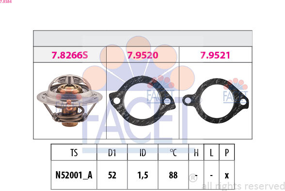 Facet Thermostat, Kühlmittel 7.8384 Für Mazda