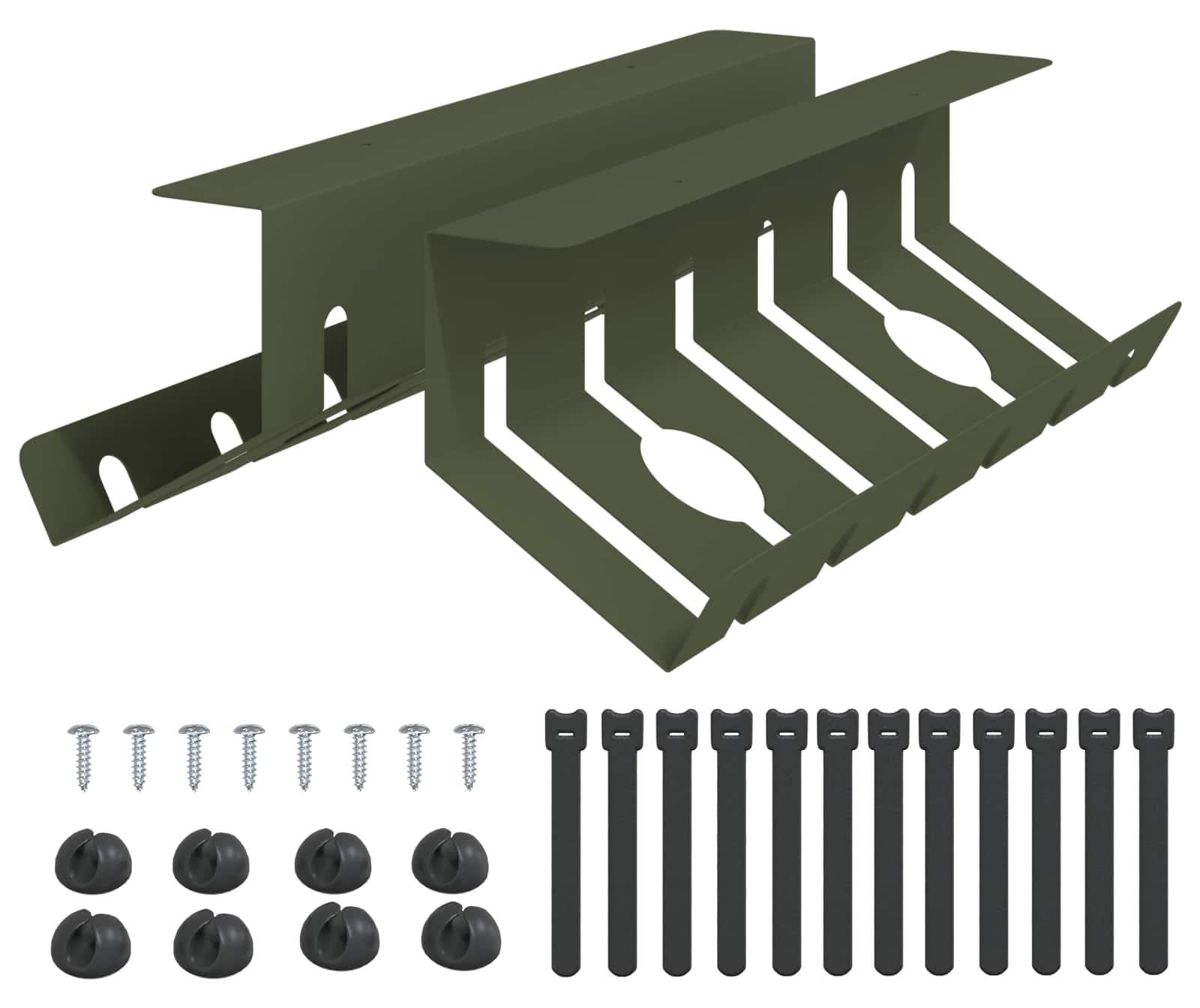 vidaXL Kabelorganizer voor onder het bureau, 2 stuks, olijgroen