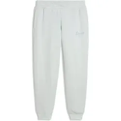 Puma Damen Freizeit / Mode Sommer GJ Sporthosen lang Jogginghosen Da ESS SCRIPT Comfort Sweatpants FL cl, Größe L in Grün Grün