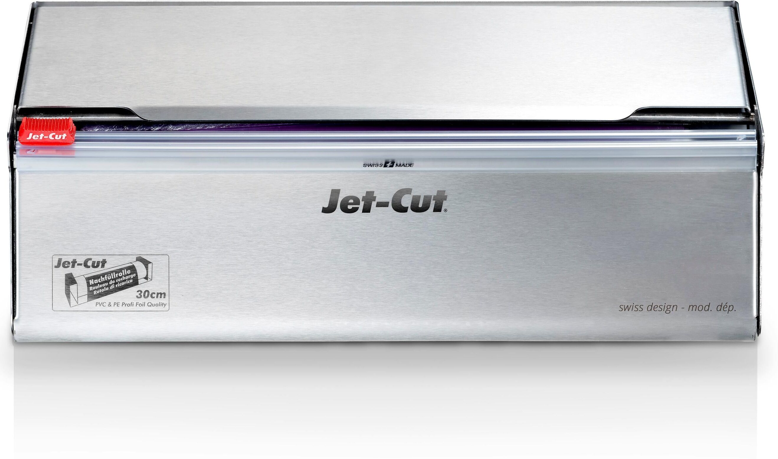 Folienspender "Jet-Cut Inox 30 cm", silber (silberfarben), B:30cm, Edelstahl, Küchenrollenhalter, Folienspender silberfarben Einheitsgröße