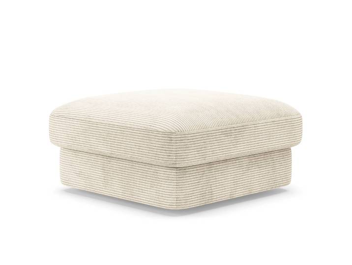 Polsterhocker Small Weiß Cordstoff Lizza Modern