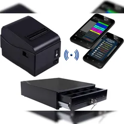 Handy MINI-Kasse für Gastronomie: 2x5" Kassenterminal, Bondrucker, Kassenlade