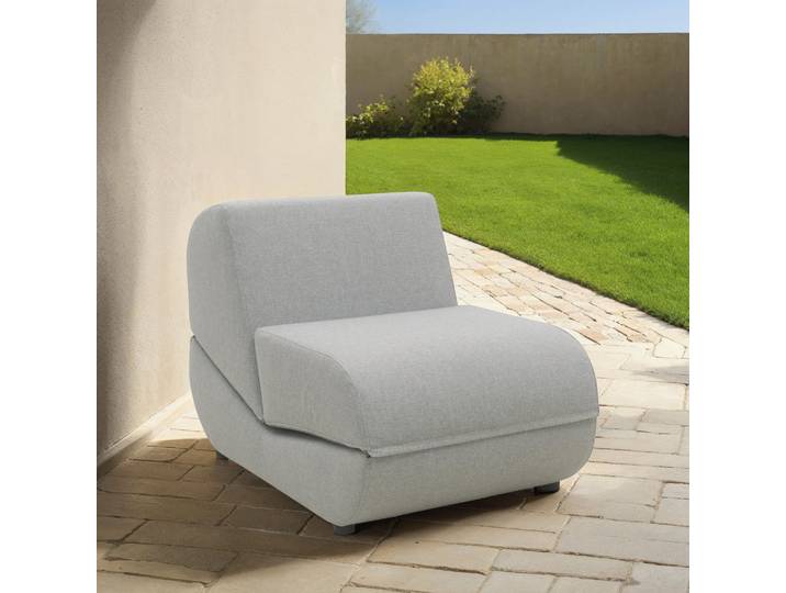 Loungesessel DOMO COLLECTION VENDY Outdoor , silber, B:57cm H:70cm T:102cm, 100% Olefin, Sessel, Loungesessel, Zum Schlaf-und Relaxsessel wandelbar