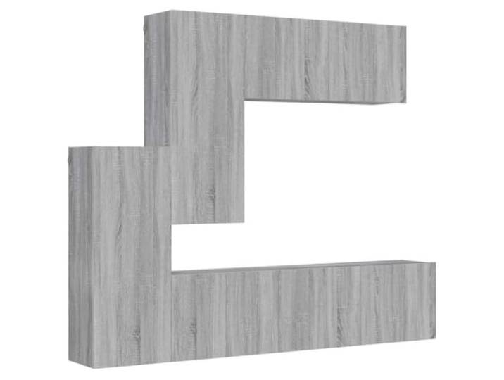 KTHLBRH TV-Möbel zur Wandmontage, 5 Stück, Sonoma-Grau, aus mehrschichtigem 5 x TV-Schrank, Sonoma-Grau, Mehrschichtholz, Wandmontage, großer Stauraum,