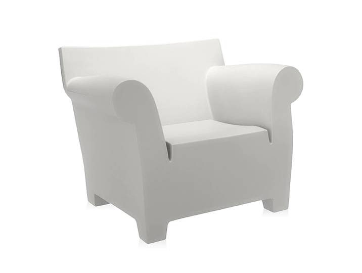 KARTELL fauteuil BUBBLE CLUB (Blanc zinc - Polyéthylène coloré)