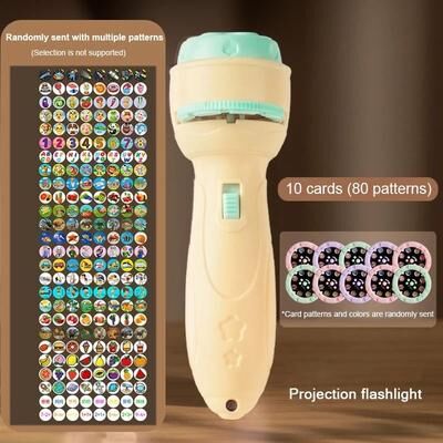 Useful Little Things Cartoon Projector Flashlight Educational Toy yellow 10 Cards
