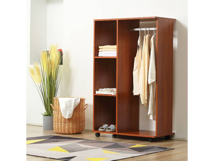 HOMCOM Armoire Penderie Mobile Noyer