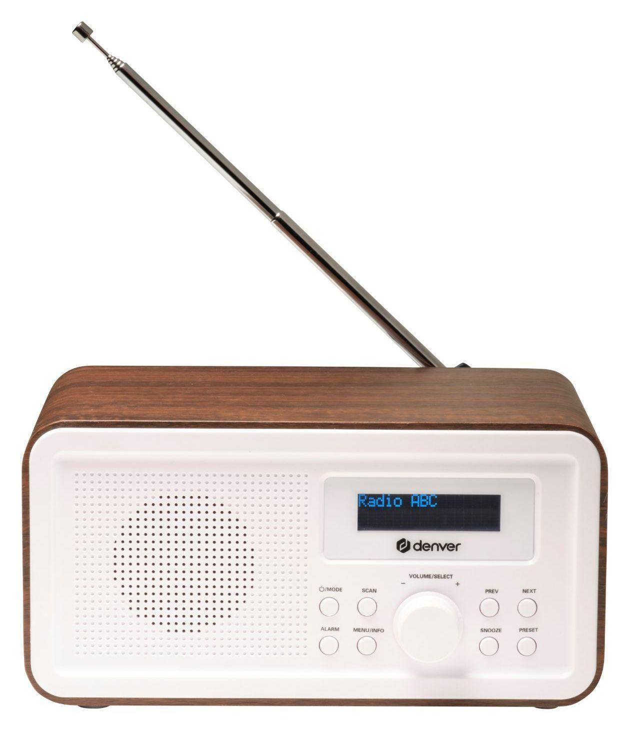 Denver DAB-30 digitale radio, donker hout