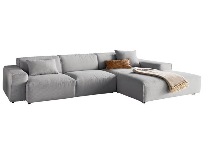 Lounge Handmade Ecksofa LH-EDINA, grau, Cord