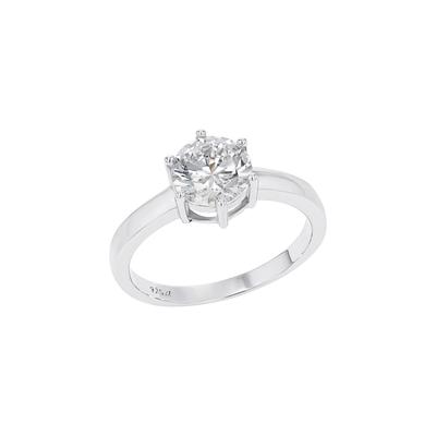 Fingerring AMOR Gr. 58, silber (silberfarben, kristallweiß), Fingerringe, Damen, 58, Silber 925 (Sterlingsilber), 3mm, Fingerring, mit Zirkonia (synth.)