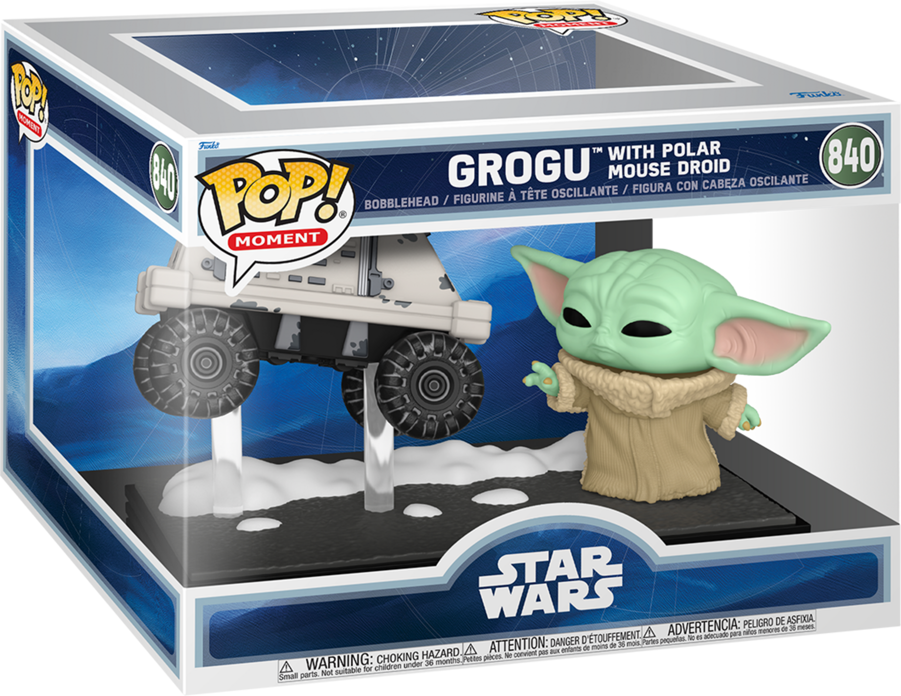 Funko Pop! Moment Star Wars Grogu with Polar Mouse Droid, Star Wars: The Mandalorian Collectible, Vinyl Display with Diorama Base