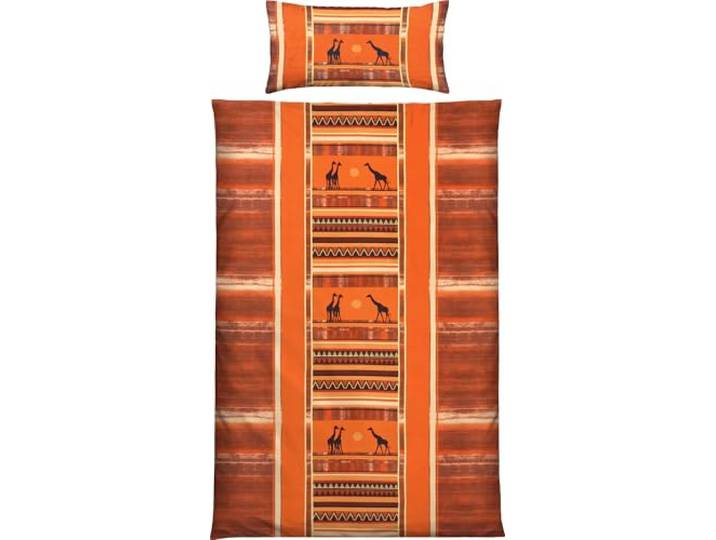 Erwin Müller Bettwäsche Edelflanell orange Größe 1x 155x220 cm + 1x 40x80 cm