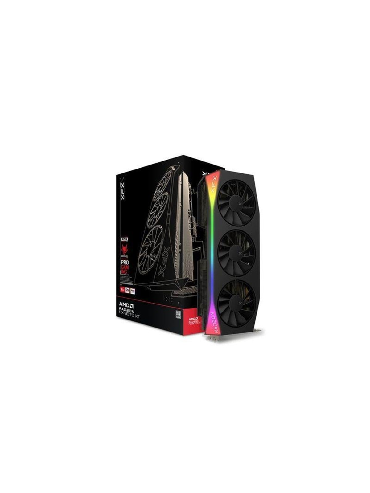XFX Radeon RX 9070 XT Mercury OC Black - 16GB GDDR6 RAM - Grafikkarte