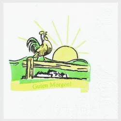 VEPATIM 400x Motivservietten "Guten Morgen" 24x24cm 1/4 -Falz 2-lagig