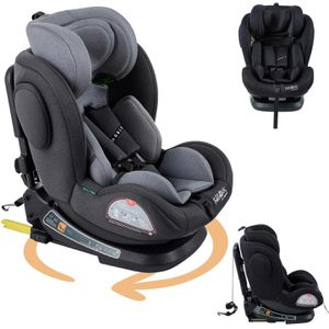 FableKids Kindersitz Noble R129, mit ISOFIX, von 40-150 cm, 0-36kg, grau, für 0-12 Jahre