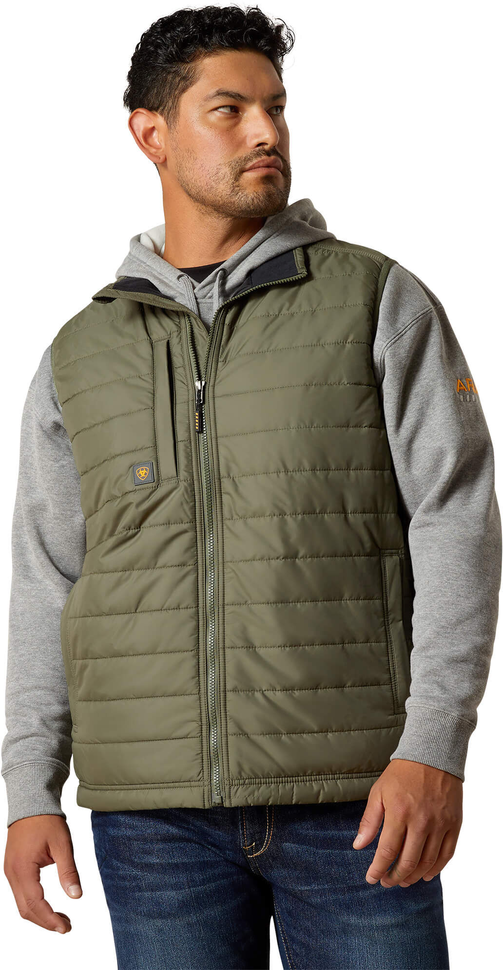 Men's Rebar Cordura Ripstop Lightweight Insulated Vest in Beetle, Size: 2XL by Ariat
