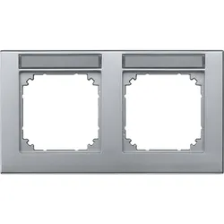 Merten 472260 M-PLAN-Rahmen, 2fach beschriftbar, waagerechte Montage, aluminium