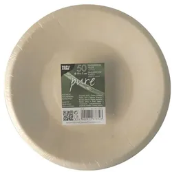 Papstar 50 Fingerfood Teller Holz rund natur - Ø 19 cm beige