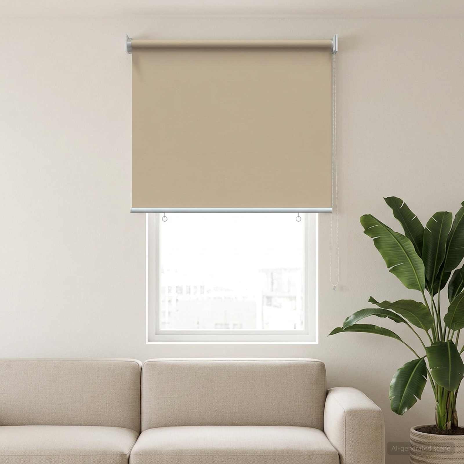 vidaXL Store roulant extérieur protection UV Beige
