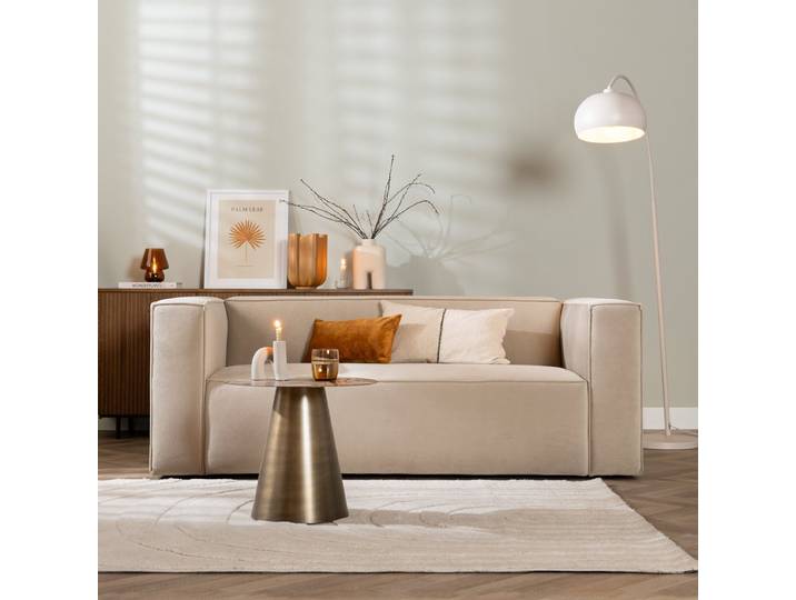 Bronx71 Samt Sofa Memphis 2,5-Sitzer beige