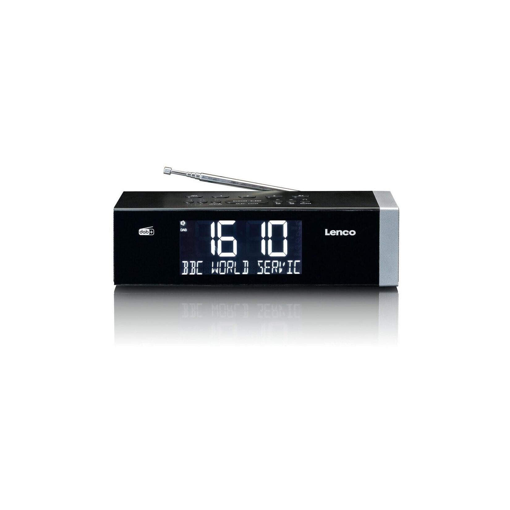 Lenco CR-640BK DAB+/FM Stereo Uhrenradio mit Bluetooth und 2x4 Watt RMS