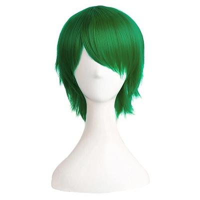 Grüne Perücken Synthetische Perücke Gerade Mit Pony Kurz Grünes Synthetisches Haar Frauen Weich Mode