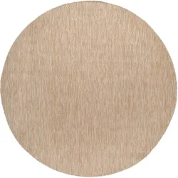 FLACHWEBTEPPICH, einfarbig, aus Polypropylen, Beige, Ø 120 cm