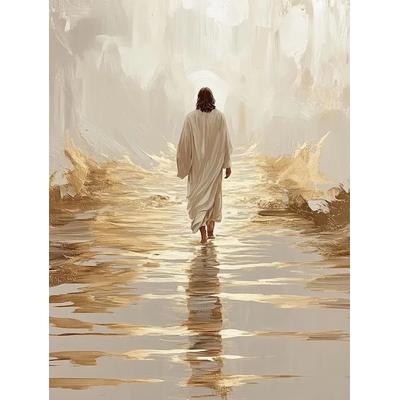 Sacred Heart & Holy Shepherd Canvas Art | Religious Belief Wall Decor style 13 6 X 8 In