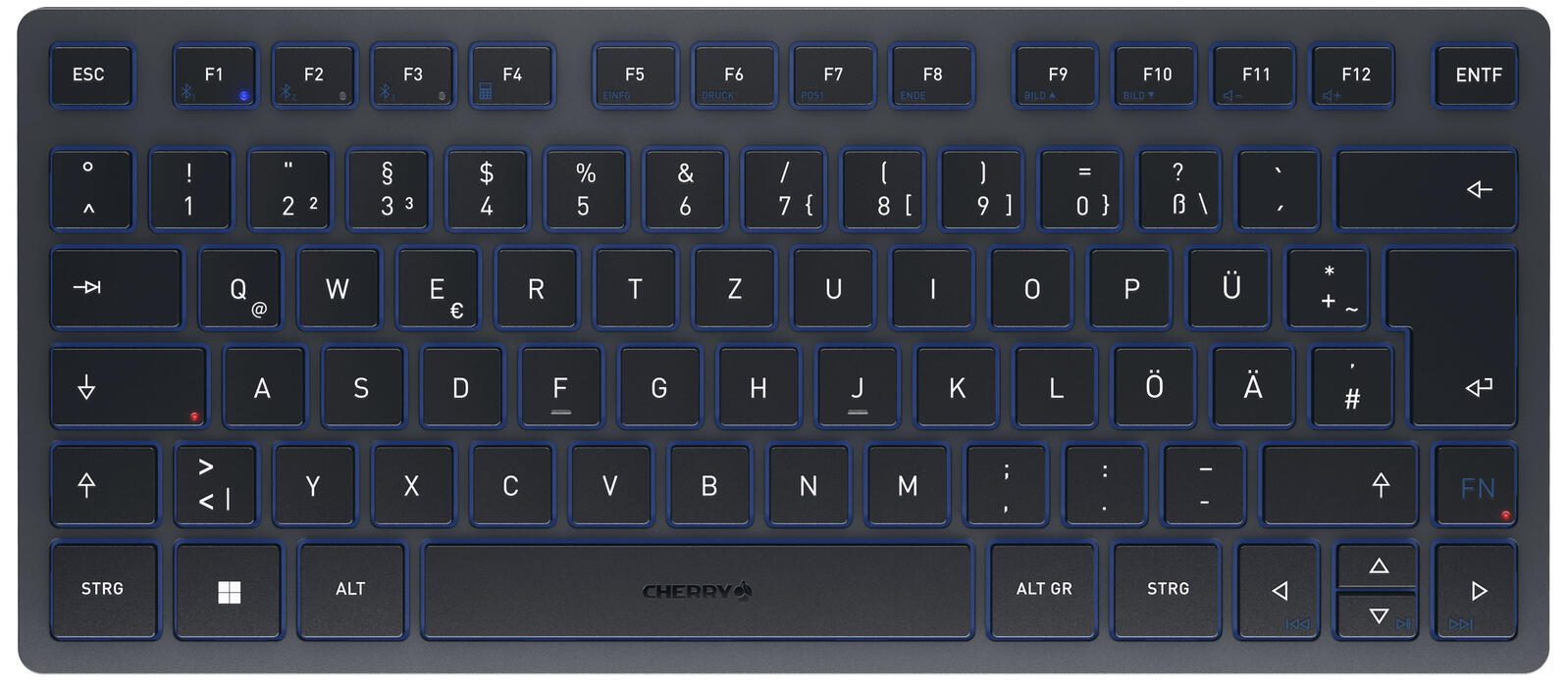 Cherry Tastatur kabellos KW7100 MINI BT schieferblau JK-7100DE-22