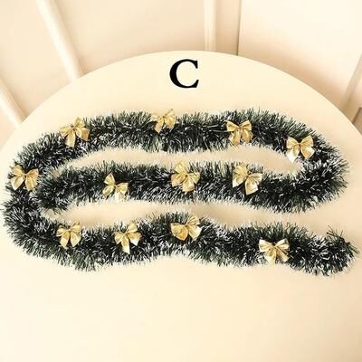 Inspired Living 2m Classic Christmas Ribbon Garland For Tree, Mantel & Party Decor c