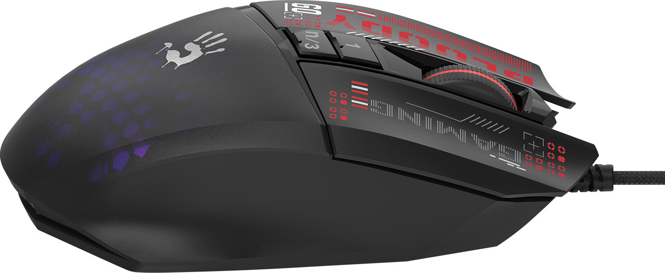 A4tech BLOODY W60 Max Mini verlichte gamingmuis, 12000 DPI, zwart, USB