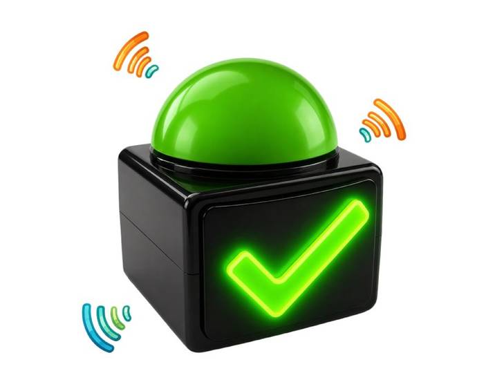 Relaxdays Buzzer vert son et lumière