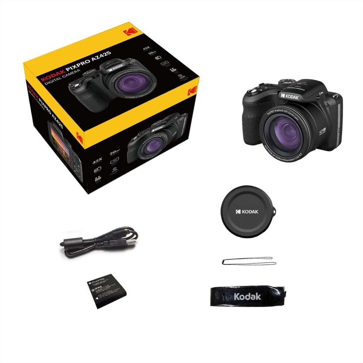 Kodak Kompaktkamera "Pixpro AZ425", schwarz, B:84,4cm H:81,6cm T:11,2cm, Fotokameras, Kompaktkamera schwarz Einheitsgröße