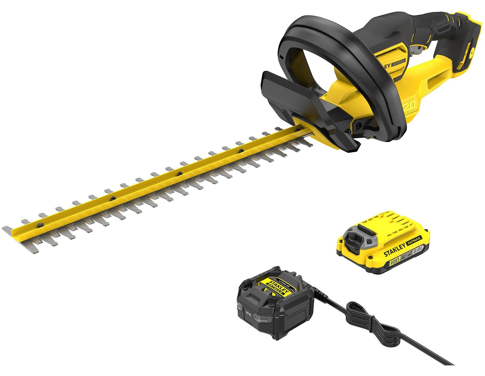 Stanley FatMax Accuheggenschaar V20 50 cm 18V met 2 Ah batterij en 1,25A oplader SFMCHT650D1-QW