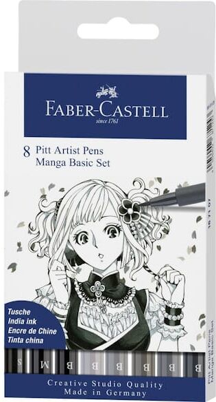 Artistpen Faber-Castell Pitt Manga, 8 pennor