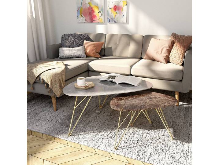 Couchtisch Sherry II 90 x 42 x 60cm Grau/Hellgrau