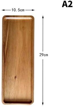 Discount Dollar Deals Dessert Plate, Solid Wood Tableware, Round Rectangle Snack Tray, Food Tray For Home Use a2