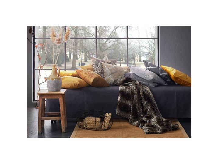 Coussin Vio Gris/Gris 45 x 45 x 5cm Tissu mélangé