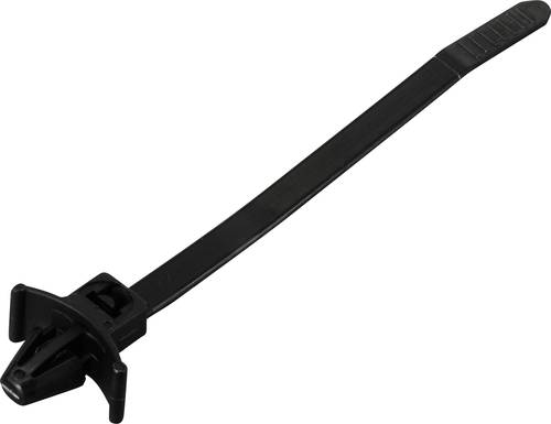 TRU COMPONENTS TC-13030700 TC-WM-100-4.8-UVB-B Kabelbinder 100mm 4.8mm Schwarz mit Flügelverschluss, UV-stabilisiert, chemische