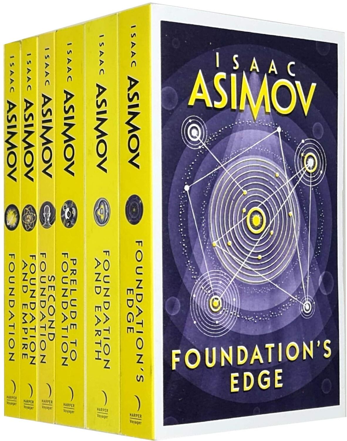 HarperVoyager Foundation Series 6 Books Set by Isaac Asimov - Paperback - Classic Sci-Fi - Foundation, Second Foundation, Foundation's Edge & More - New
