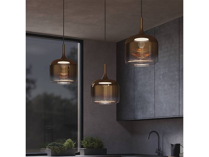Maytoni Glas Hängelampe Spirito, messing / gold, für Wohn- / Esszimmer, Glas, Pendelleuchte