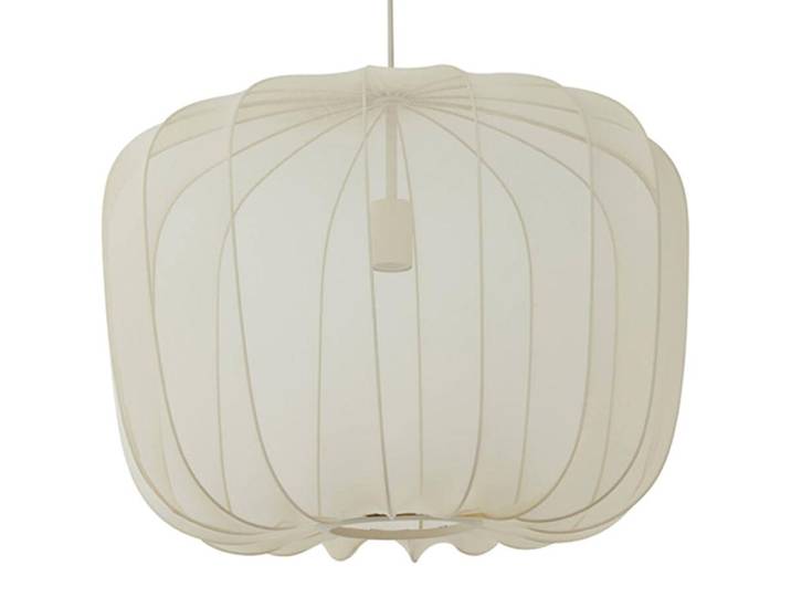 Suspension - beige blanc - PLUMERIA - textile - Ø 60cm - E27 - 2963527 - Light & Living